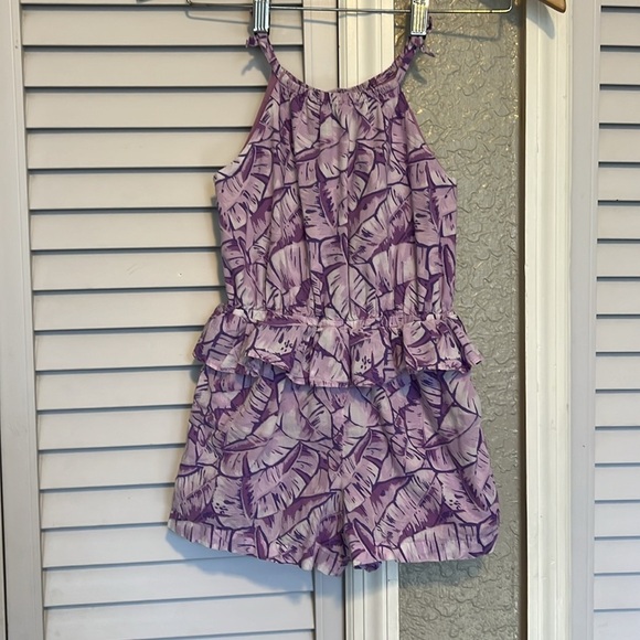 Janie and Jack PALM LEAF PEPLUM ROMPER - Picture 2 of 10
